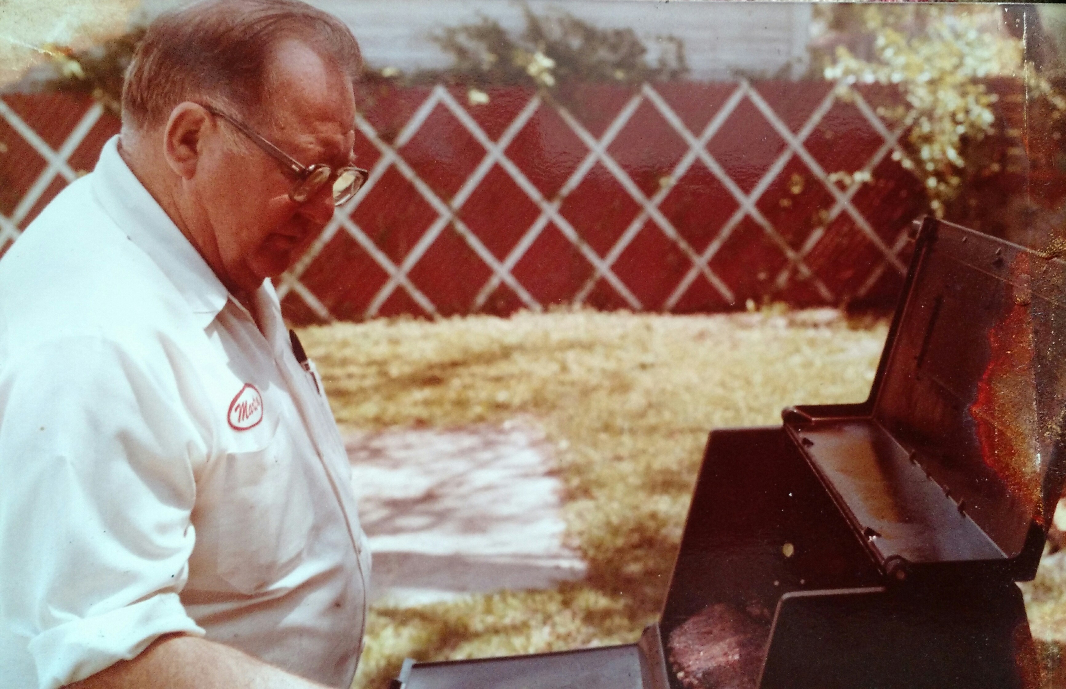 Granddad at the grill. early 1980s.